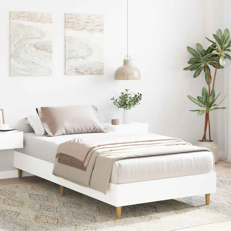 Vidaxl bedframe wit 80 x 200 cm bewerkt hout