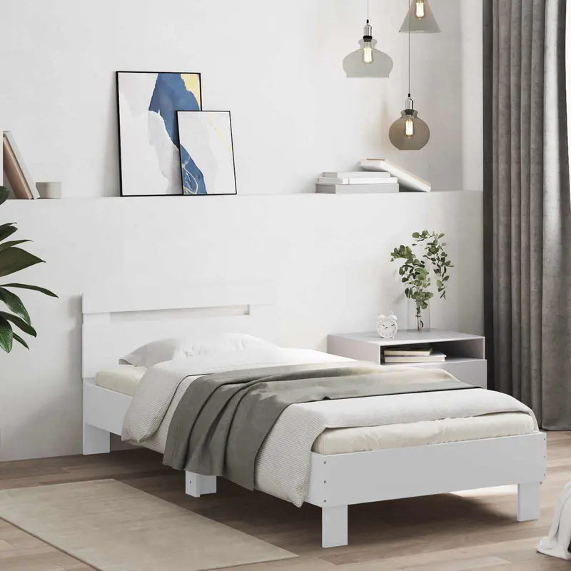 Vidaxl bedframe wit 80 x 200 cm bewerkt hout