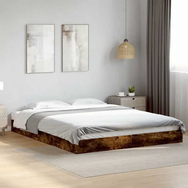 Vidaxl bedframe zonder matras hout gerookt eikenkleurig 160x200 cm