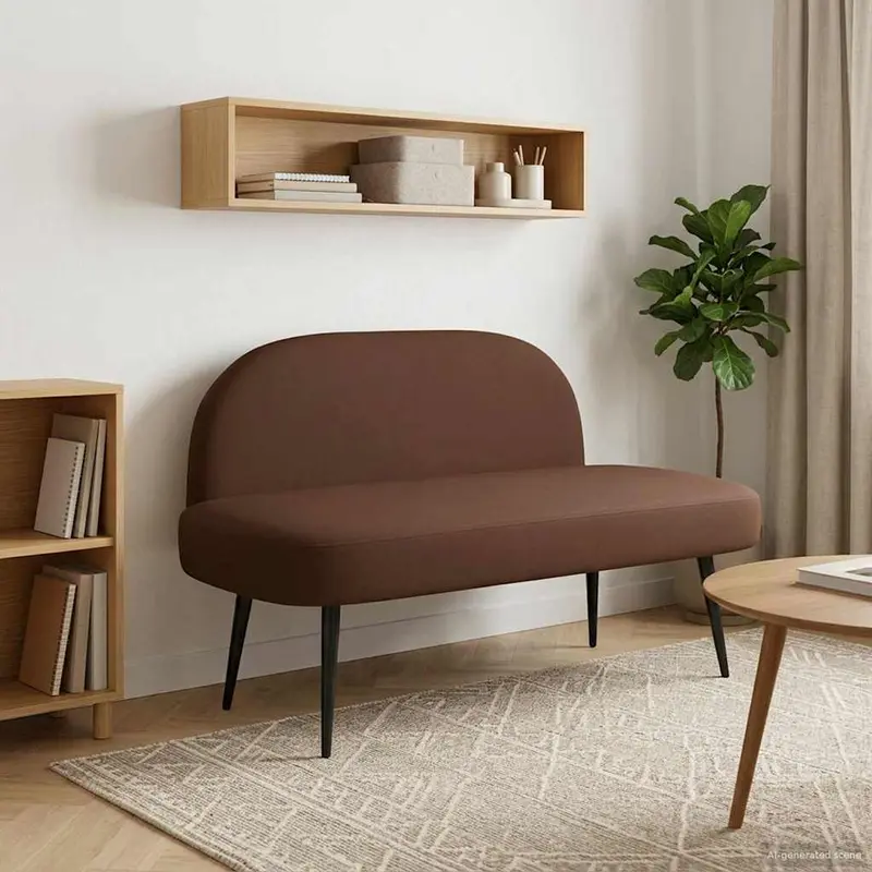 Vidaxl beklede bank met rugleuning bruin 110 x 60 x 76 cm kunstleer