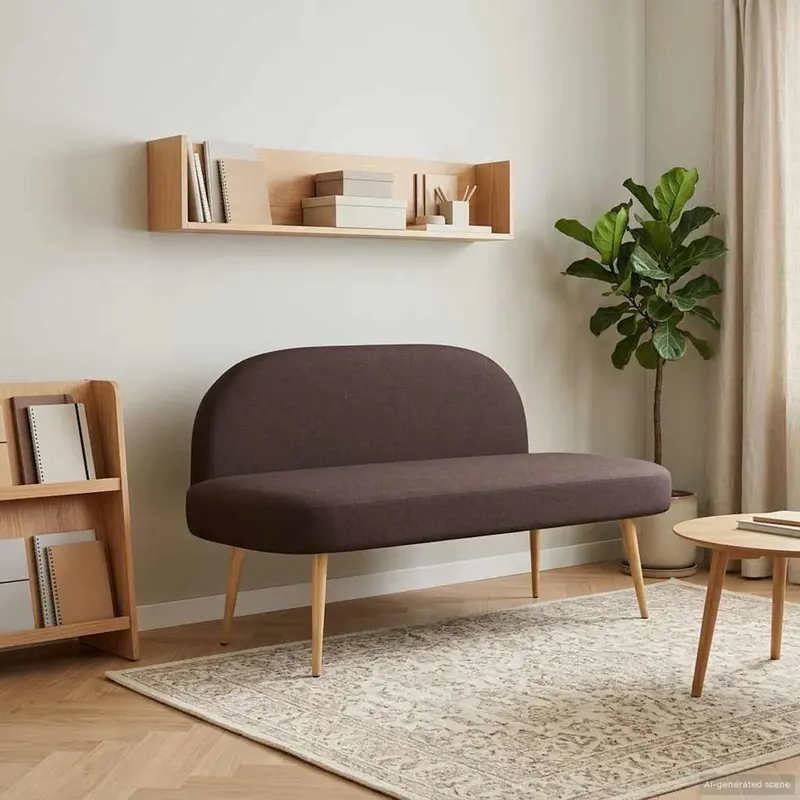 Vidaxl beklede bank met rugleuning donkerbruin 110 x 60 x 76 cm