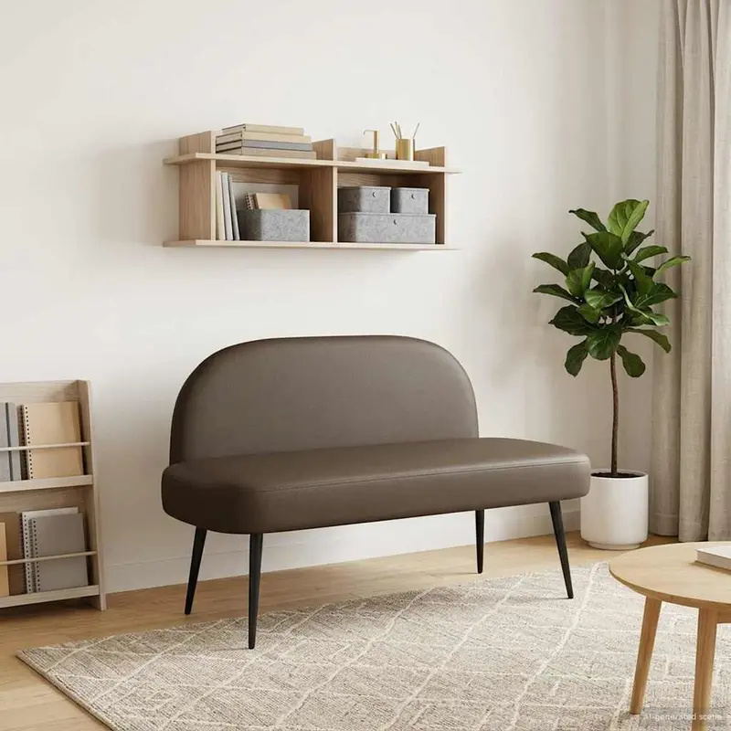 Vidaxl beklede bank met rugleuning grijs 110 x 60 x 76 cm kunstleer