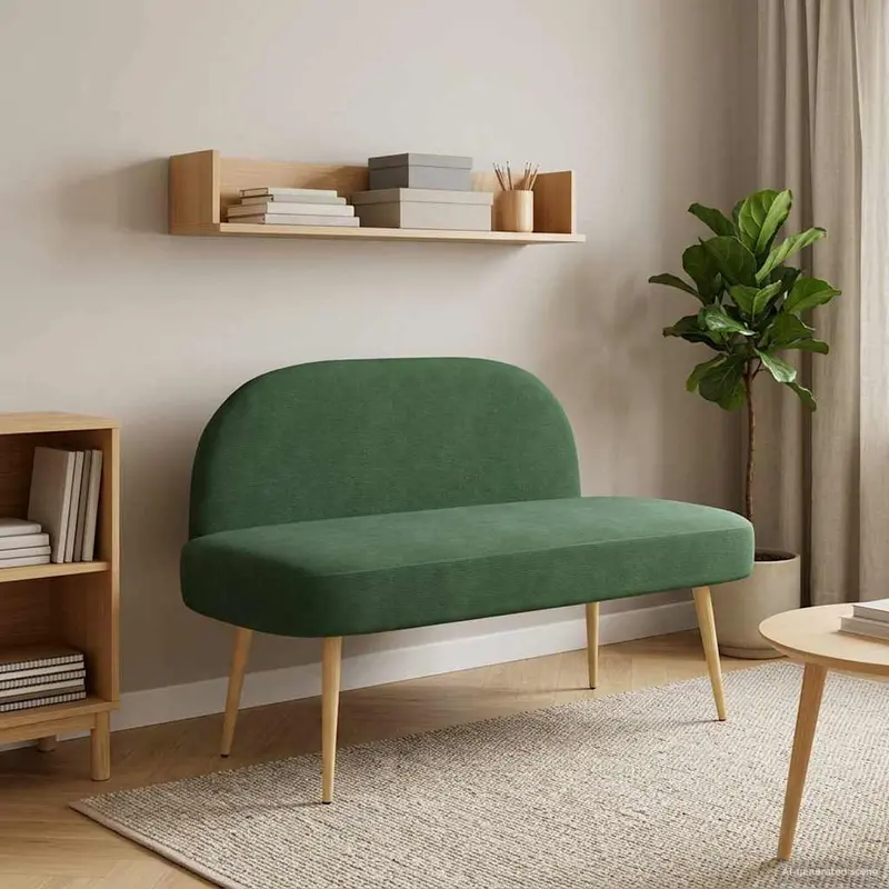 Vidaxl beklede bank met rugleuning jungle groen 110 x 60 x 76 cm