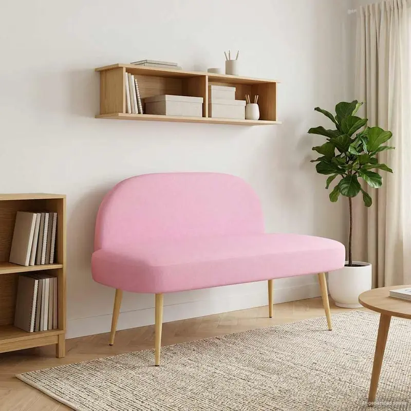 Vidaxl beklede bank met rugleuning roze 110 x 60 x 76 cm