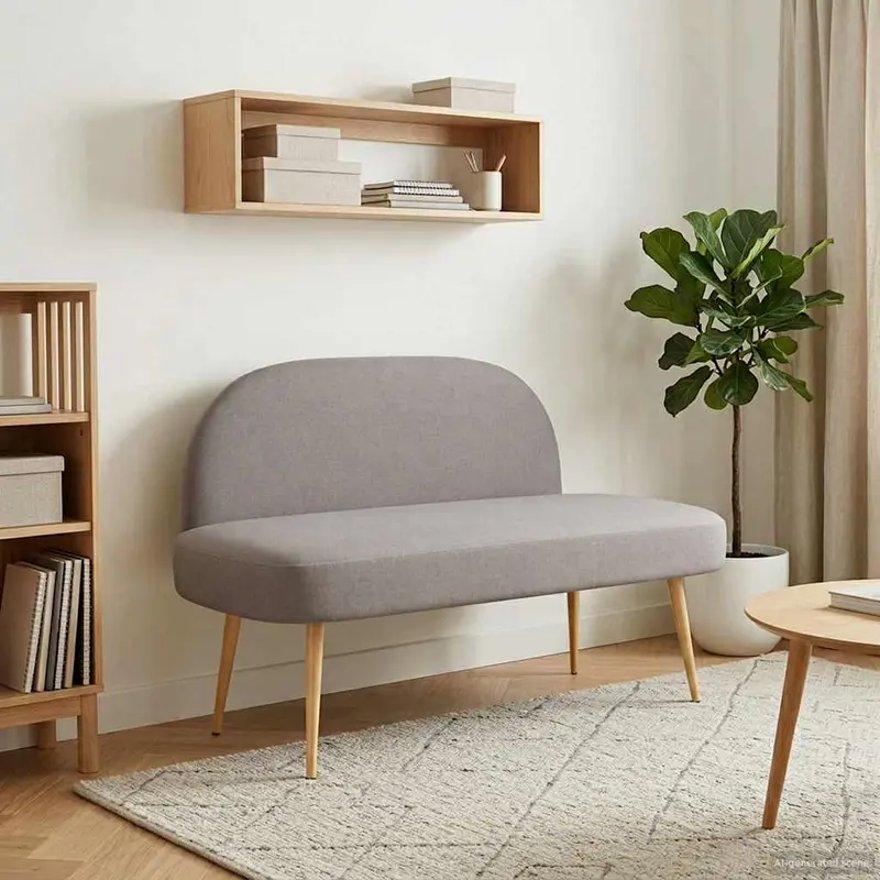 Vidaxl beklede bank met rugleuning taupe 110 x 60 x 76 cm
