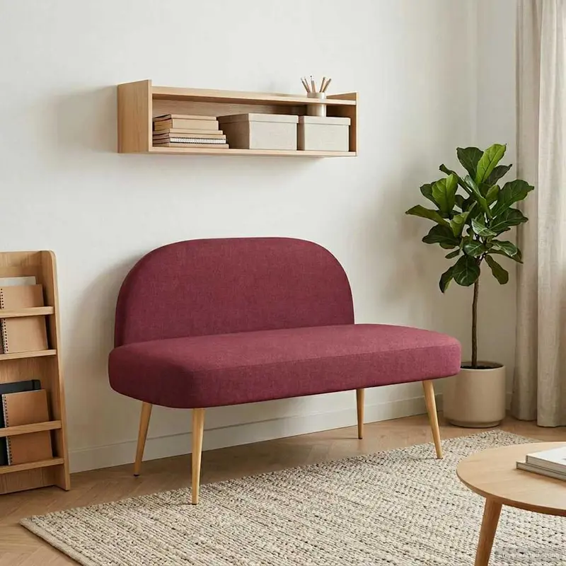 Vidaxl beklede bank met rugleuning wijnrood 110 x 60 x 76 cm