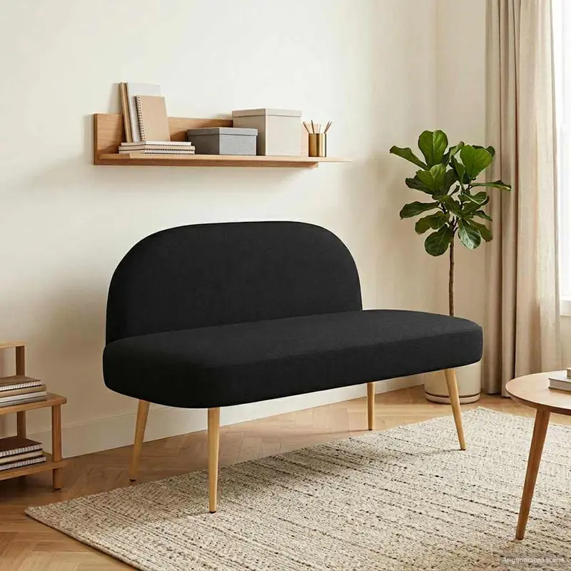 Vidaxl beklede bank met rugleuning zwart 110 x 60 x 76 cm