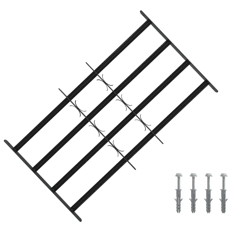 Vidaxl beveiligingsrooster voor ramen met 4 kruisbalken 3 st 63-114 cm
