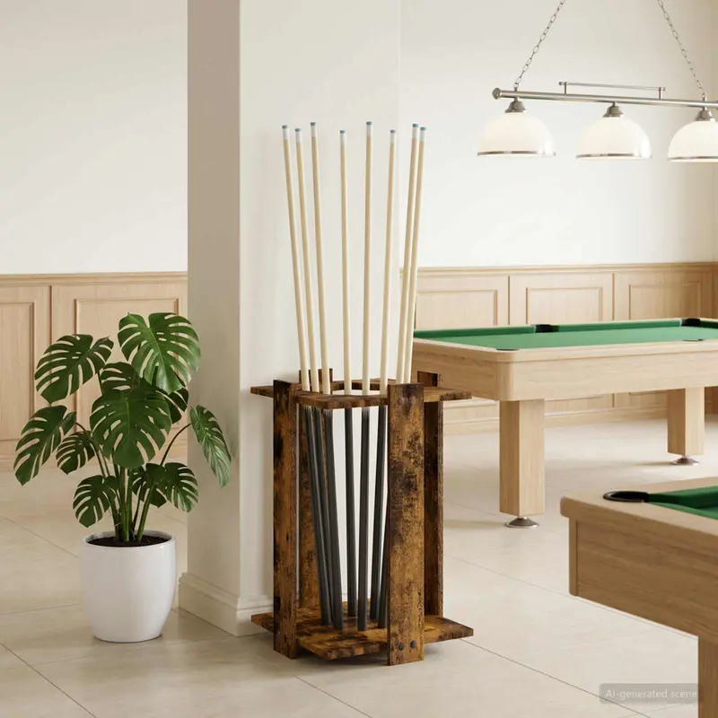 Vidaxl biljartkeu standaard bewerkt hout 42 x 43 x 60 cm gerookt eiken