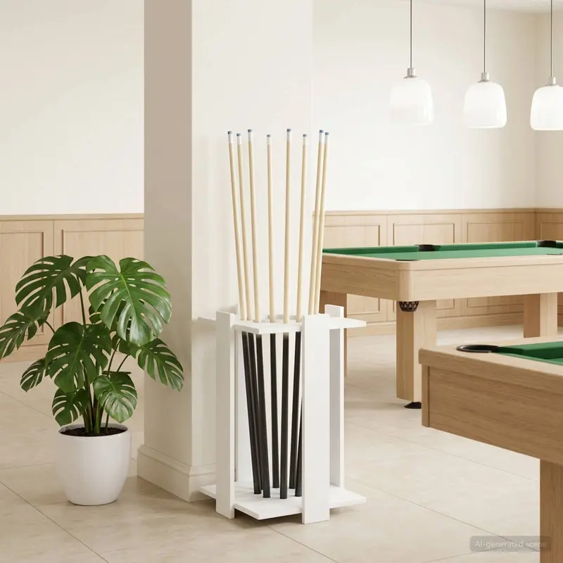 Vidaxl biljartkeu standaard bewerkt hout 42 x 43 x 60 cm wit