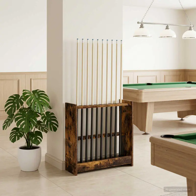 Vidaxl biljartkeu standaard bewerkt hout 60 x 20 x 57 cm gerookt eiken