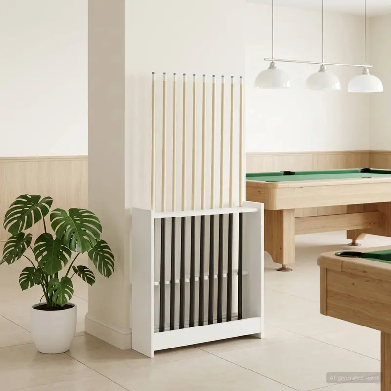 Vidaxl biljartkeu standaard bewerkt hout 60 x 20 x 57 cm glanzend wit