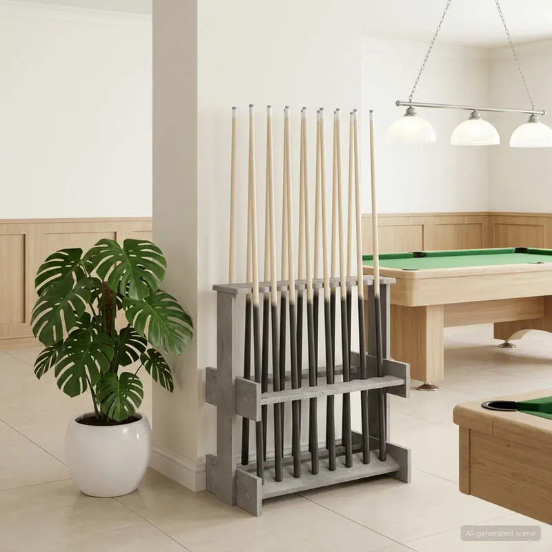 Vidaxl biljartkeu standaard bewerkt hout 60 x 35 x 60 cm betongrijs