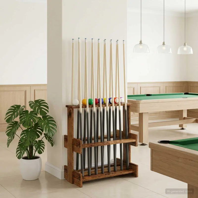 Vidaxl biljartkeu standaard bewerkt hout 60 x 35 x 60 cm eikenhout