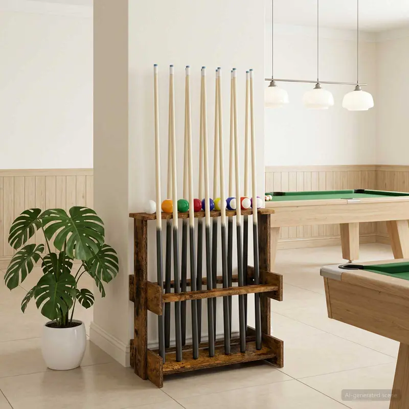 Vidaxl biljartkeu standaard bewerkt hout 60 x 35 x 60 cm gerookt eiken