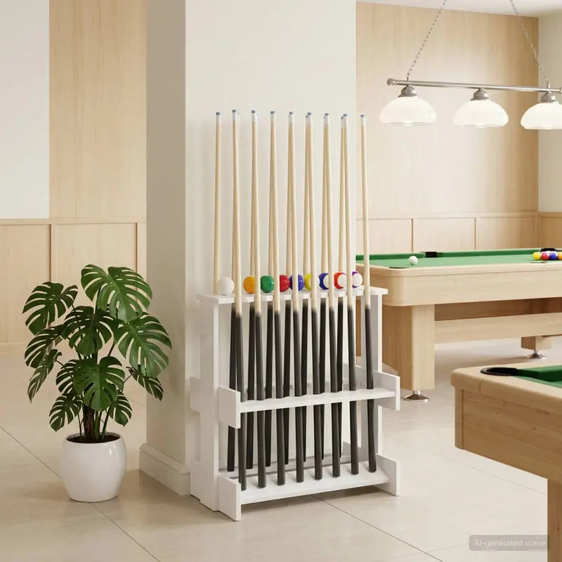 Vidaxl biljartkeu standaard bewerkt hout 60 x 35 x 60 cm glanzend wit