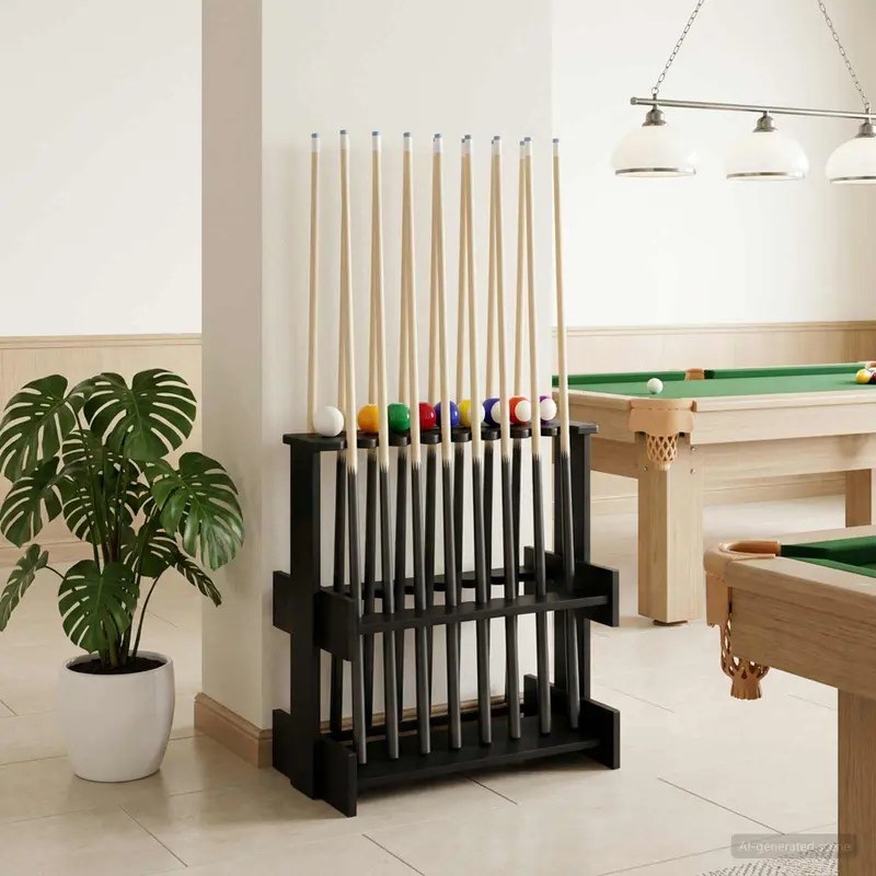 Vidaxl biljartkeu standaard bewerkt hout 60 x 35 x 60 cm zwart