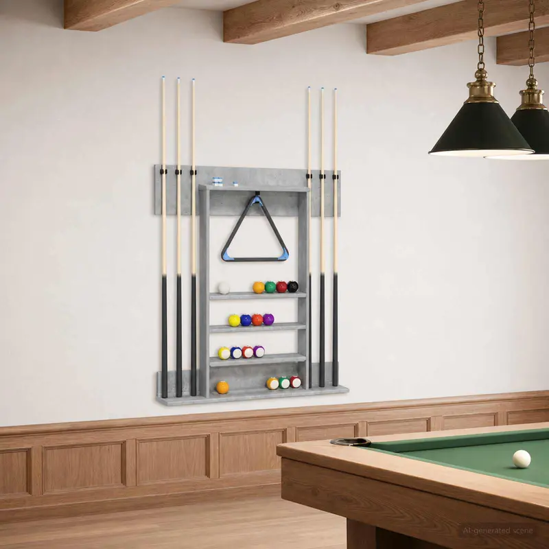 Vidaxl biljartkeu standaard bewerkt hout 93 x 12 x 103 cm betongrijs