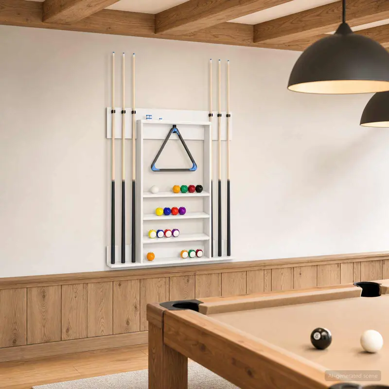 Vidaxl biljartkeu standaard bewerkt hout 93 x 12 x 103 cm glanzend wit