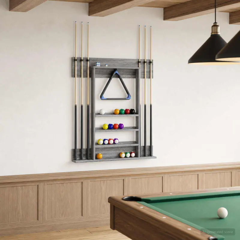 Vidaxl biljartkeu standaard bewerkt hout 93 x 12 x 103 cm grijs sonoma