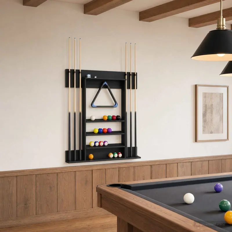 Vidaxl biljartkeu standaard bewerkt hout 93 x 12 x 103 cm zwart