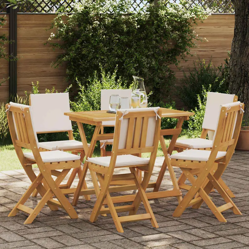 Vidaxl bistrostoelen voor buiten 6 st crèmewit massief acaciahout