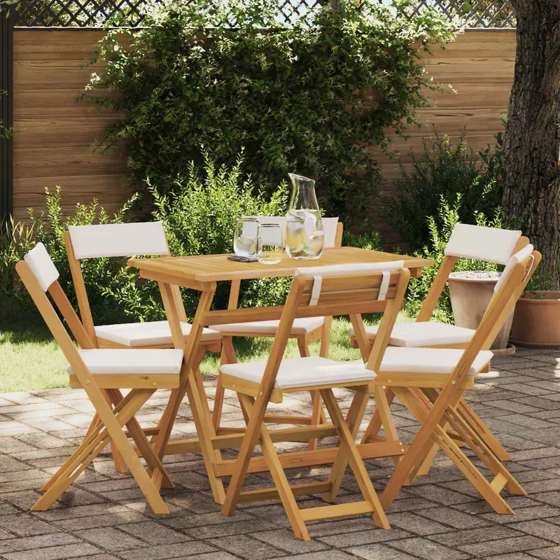 Vidaxl bistrostoelen voor buiten 6 st crèmewit massief acaciahout
