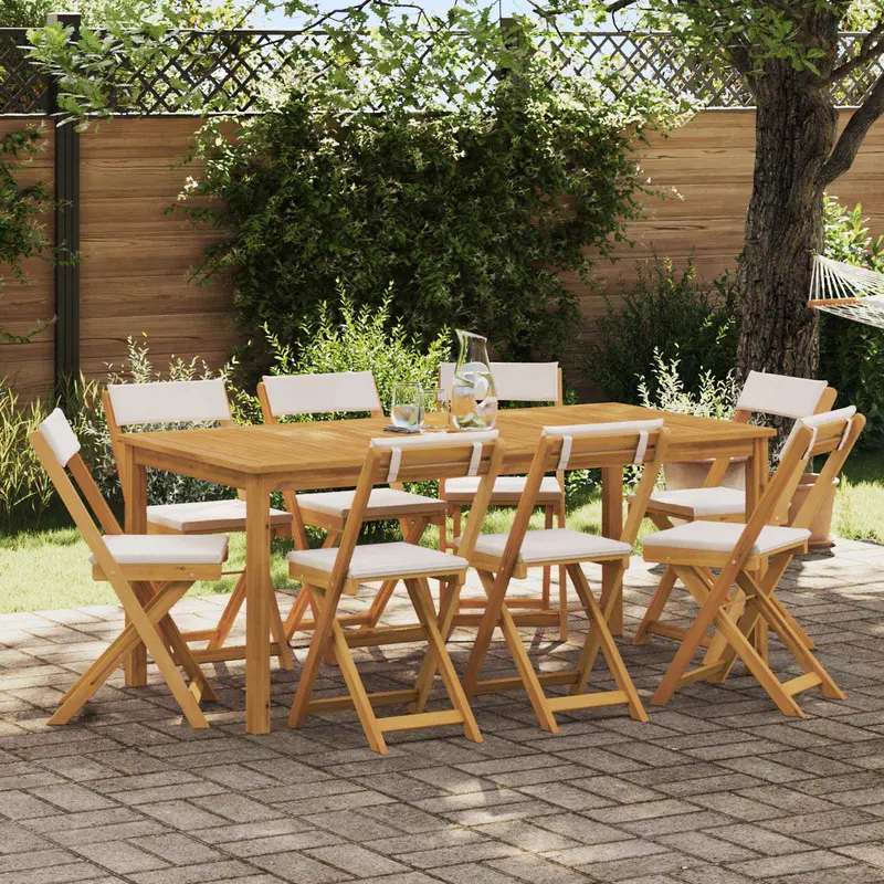 Vidaxl bistrostoelen voor buiten 8 st crèmewit massief acaciahout