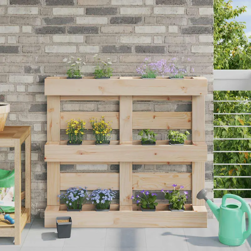 Vidaxl bloembakken voor euro-pallets 12 st grijs 13,5 x 9 x 9,5 cm
