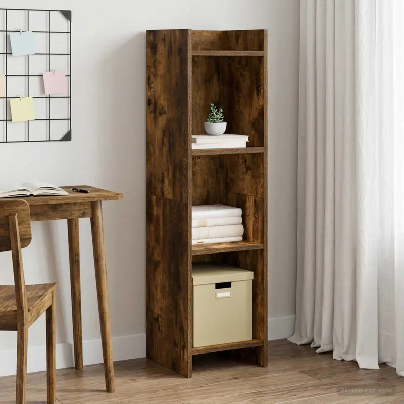 Vidaxl boekenkast gerookt eiken 30 x 30 x 111 cm bewerkt hout