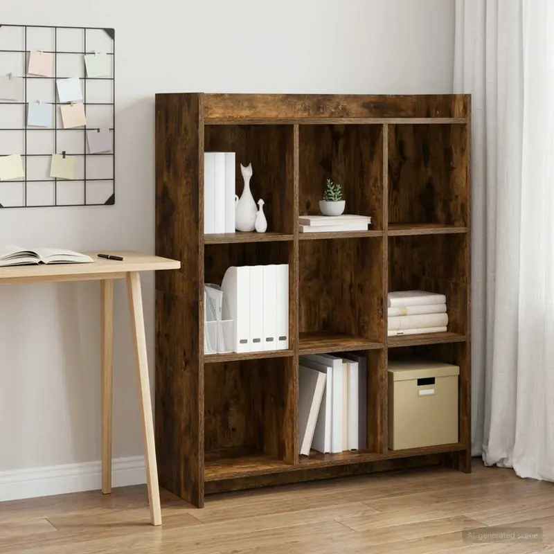 Vidaxl boekenkast gerookt eiken 87,5 x 30 x 111 cm bewerkt hout