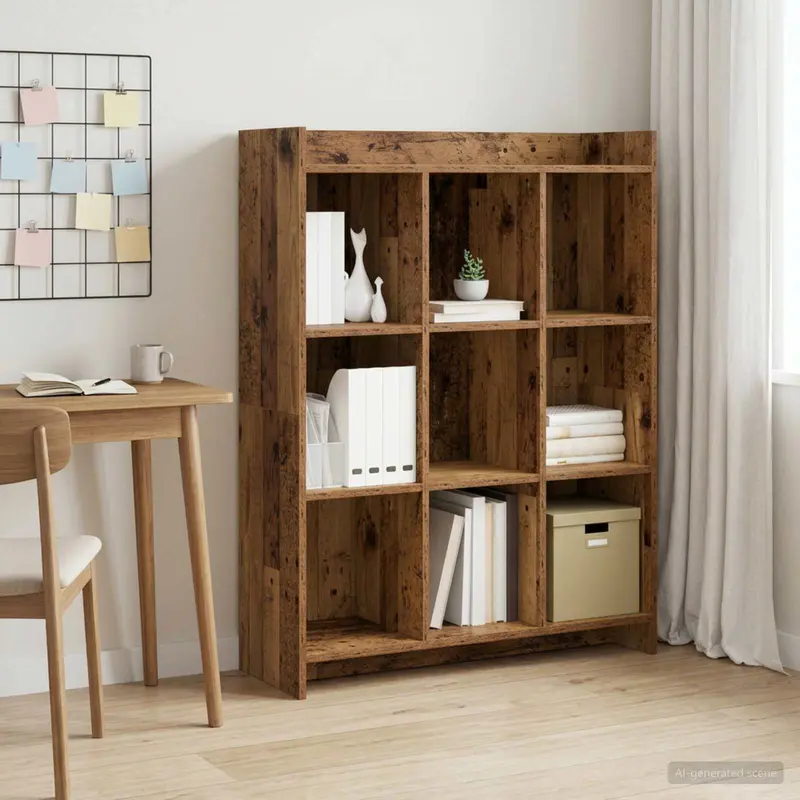 Vidaxl boekenkast oud hout 87,5 x 30 x 111 cm bewerkt hout