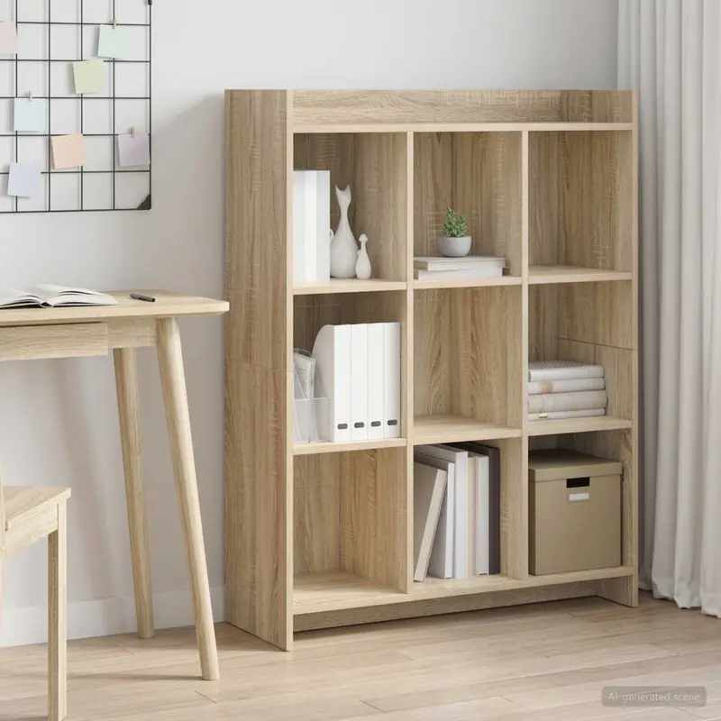 Vidaxl boekenkast sonoma eiken 87,5 x 30 x 111 cm bewerkt hout