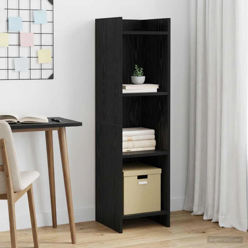 Vidaxl boekenkast zwart eiken 30 x 30 x 111 cm bewerkt hout