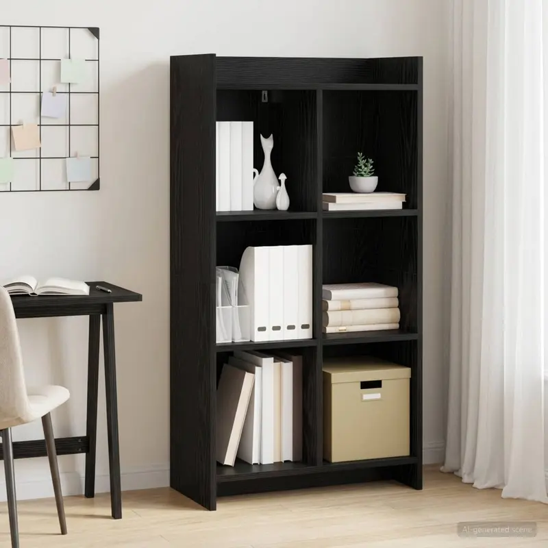 Vidaxl boekenkast zwart eiken 59 x 30 x 111 cm bewerkt hout
