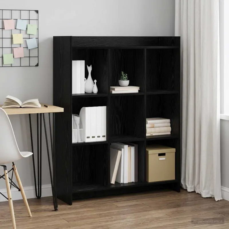 Vidaxl boekenkast zwart eiken 87,5 x 30 x 111 cm bewerkt hout