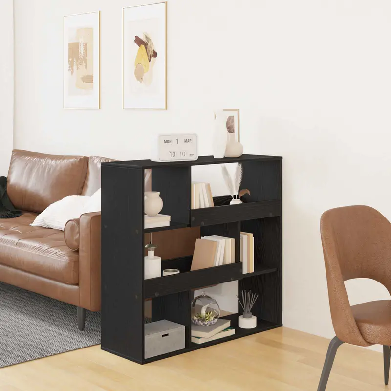 Vidaxl boekenplank 4-laags 100 x 33 x 94,5 cm bewerkt hout zwart eiken