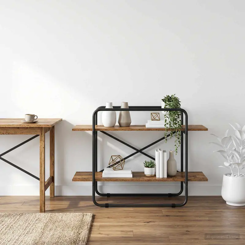 Vidaxl boekenrek 2-laags 100 x 35 x 70 cm pb eikenhout