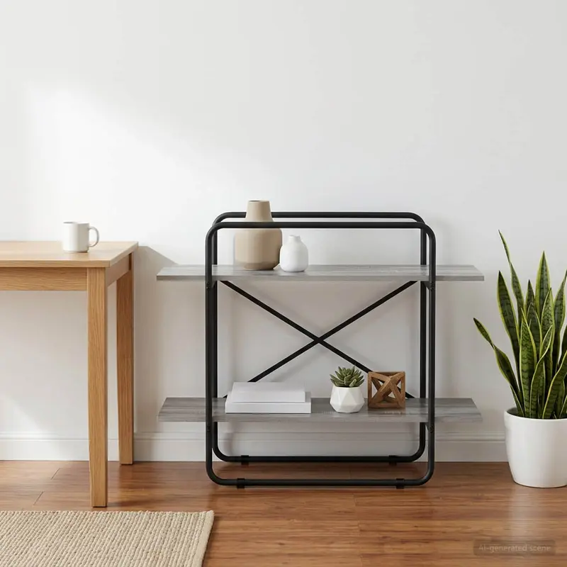Vidaxl boekenrek 2-laags 100 x 35 x 70 cm pb grijs sonoma