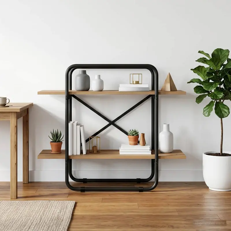 Vidaxl boekenrek 2-laags 60 x 35 x 70 cm pb artisanaal eiken