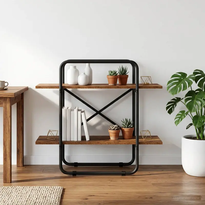 Vidaxl boekenrek 2-laags 60 x 35 x 70 cm pb eikenhout
