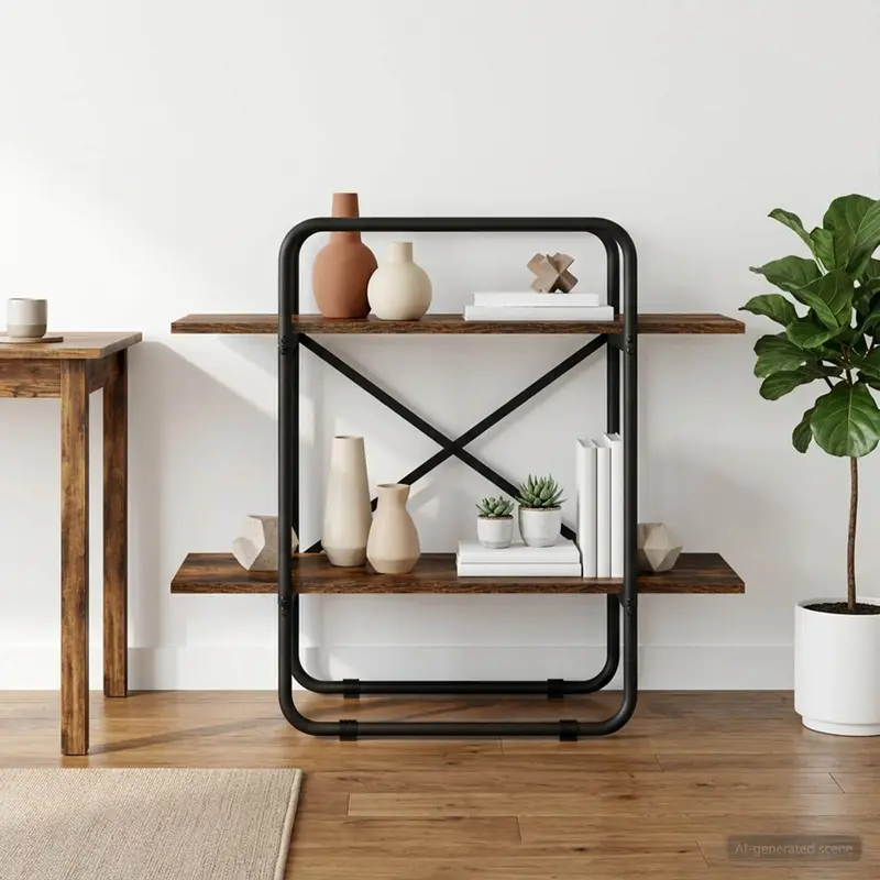 Vidaxl boekenrek 2-laags 80 x 35 x 70 cm pb gerookt eiken