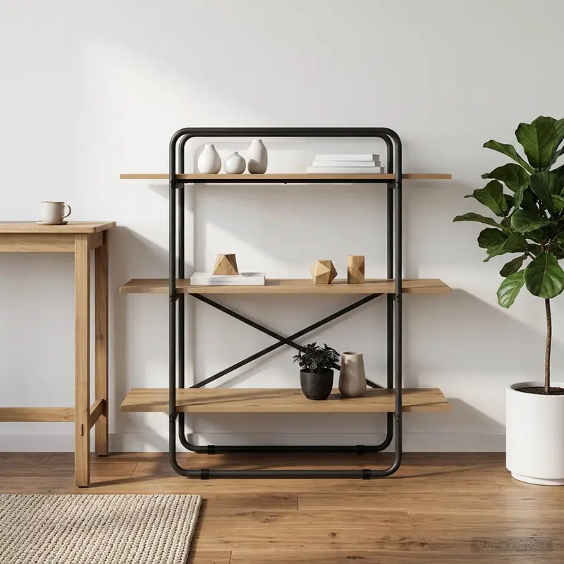 Vidaxl boekenrek 3-laags 100 x 35 x 105 cm pb artisanaal eiken