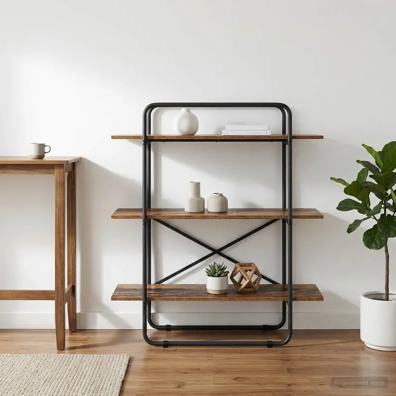 Vidaxl boekenrek 3-laags 100 x 35 x 105 cm pb eikenhout
