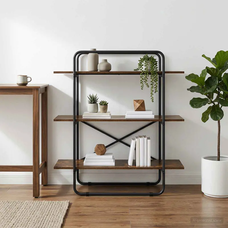 Vidaxl boekenrek 3-laags 100 x 35 x 105 cm pb gerookt eiken