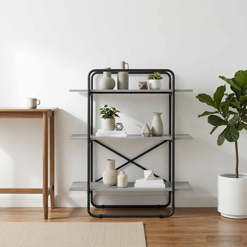 Vidaxl boekenrek 3-laags 100 x 35 x 105 cm pb grijs sonoma