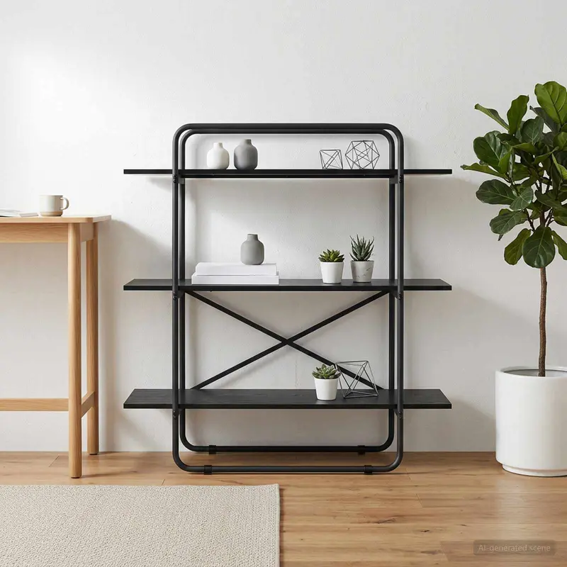 Vidaxl boekenrek 3-laags 100 x 35 x 105 cm pb zwart eiken
