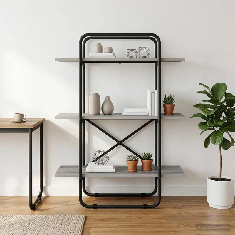 Vidaxl boekenrek 3-laags 60 x 35 x 105 cm pb grijs sonoma