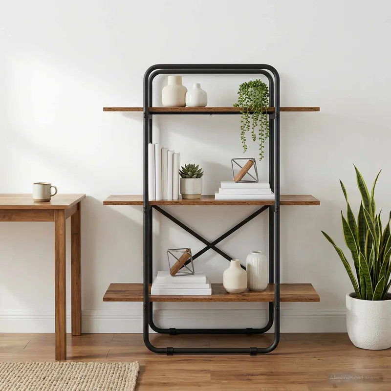 Vidaxl boekenrek 3-laags 80 x 35 x 105 cm pb eikenhout