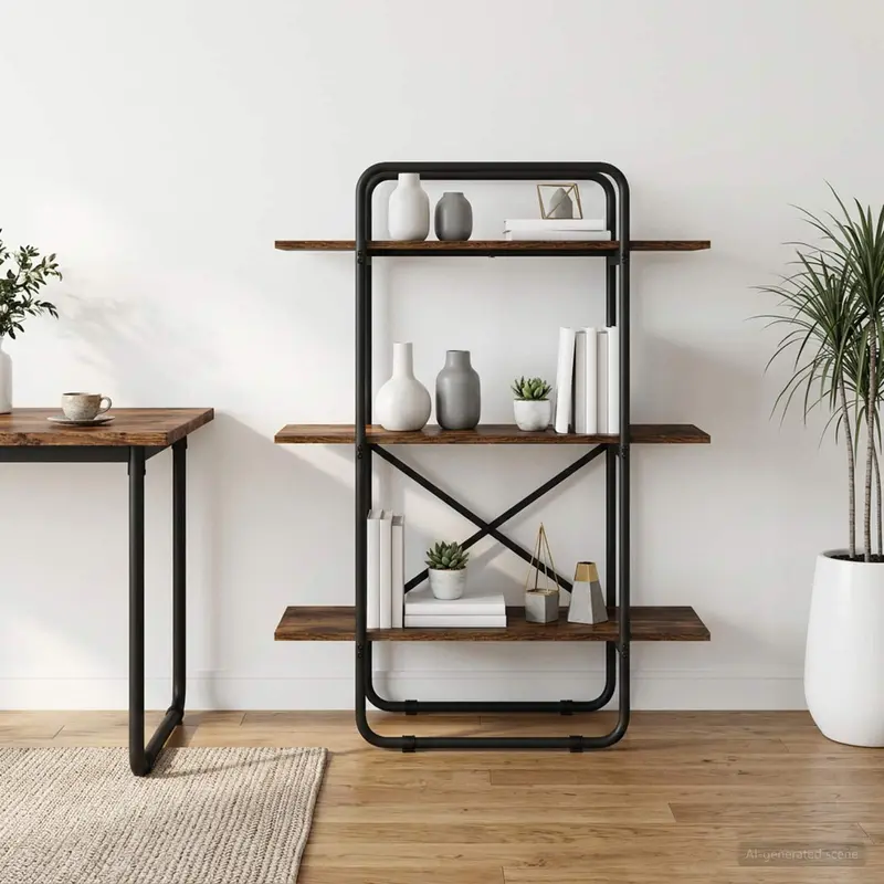Vidaxl boekenrek 3-laags 80 x 35 x 105 cm pb gerookt eiken